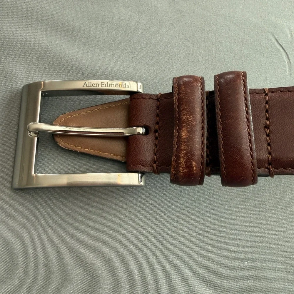 Men's Classic Brown Leather Belt Size 32